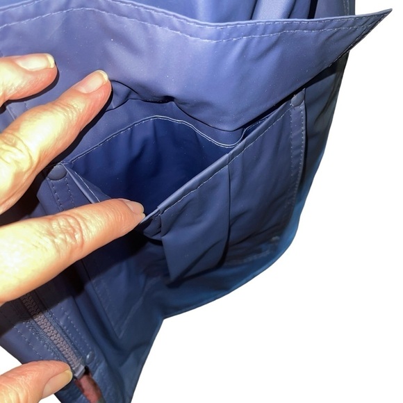 Lillian Lorow Designs Women's Jacket Size L Blue Raincoat Hooded Zip Up Pockets - Picture 6 of 9
